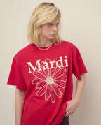 Unisex Tshirt FLOWERMARDI Red Ivory