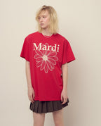 Unisex Tshirt FLOWERMARDI Red Ivory