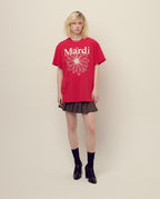 Unisex Tshirt FLOWERMARDI Red Ivory