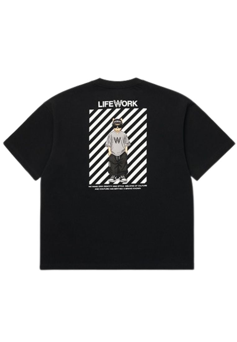 Snap Hipdog Striped T-Shirt Black