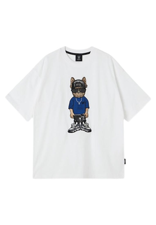 Snapback Hipdog Applique T-Shirt White