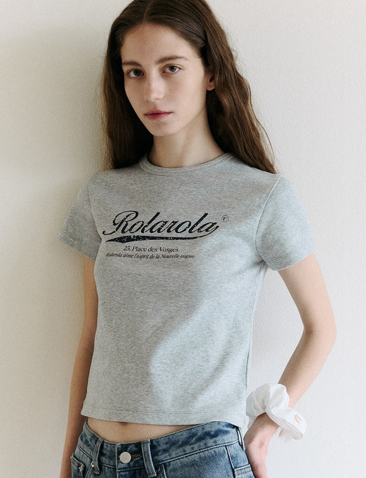Vintage Crack Logo T-Shirt Gray
