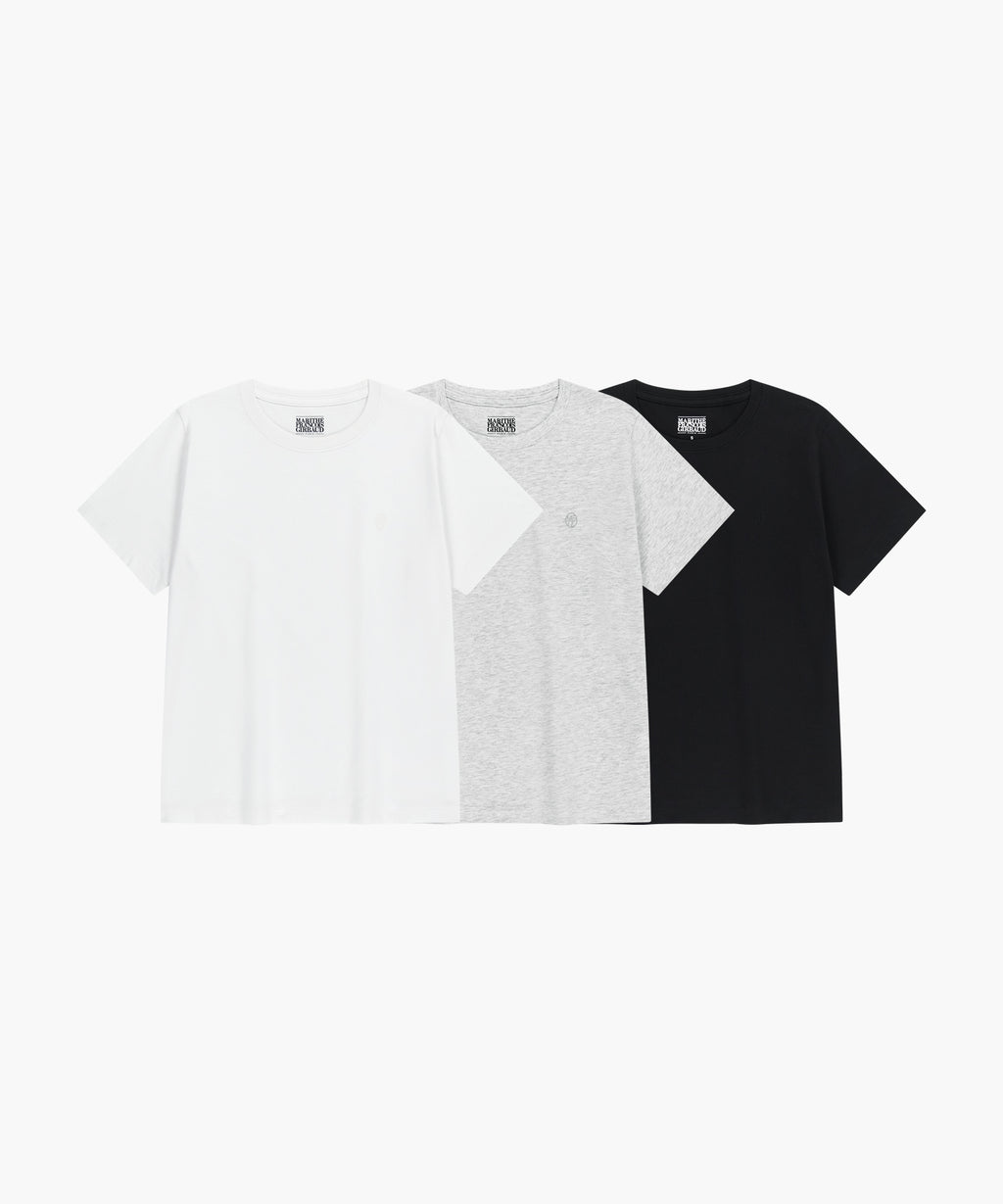 W 3PACK CIRCLE LOGO TEE mix