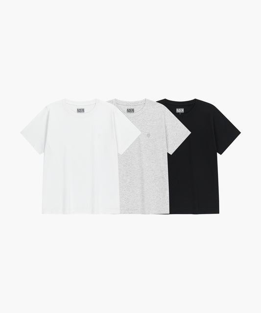 W 3PACK CIRCLE LOGO TEE mix