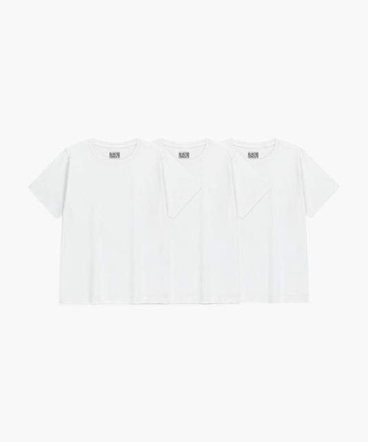 W 3PACK CIRCLE LOGO TEE white