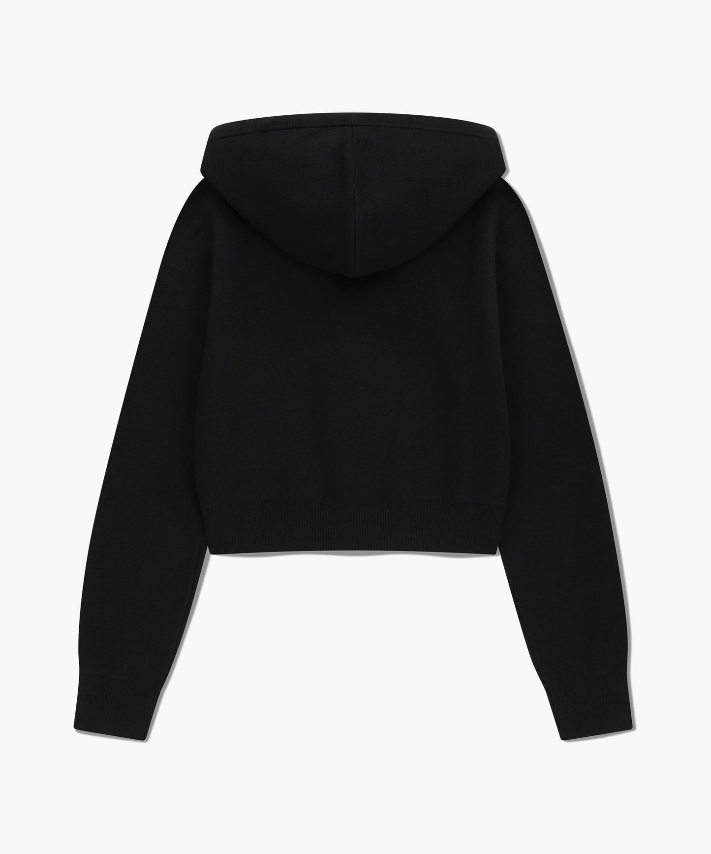 W CLASSIC LOGO CROP KNIT HOODIE ZIPUP black