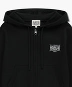 W CLASSIC LOGO CROP KNIT HOODIE ZIPUP black