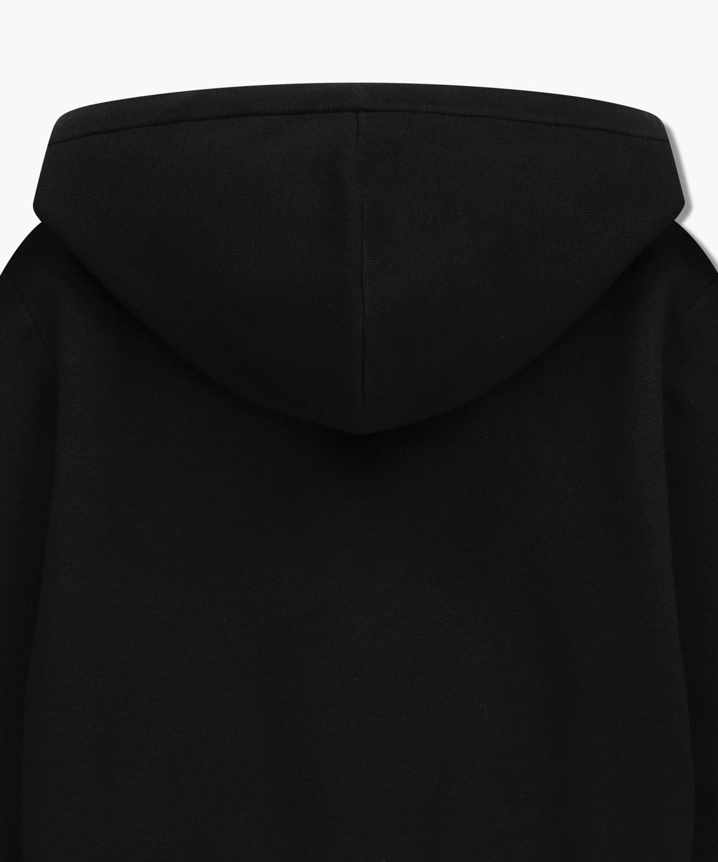 W CLASSIC LOGO CROP KNIT HOODIE ZIPUP black