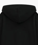 W CLASSIC LOGO CROP KNIT HOODIE ZIPUP black