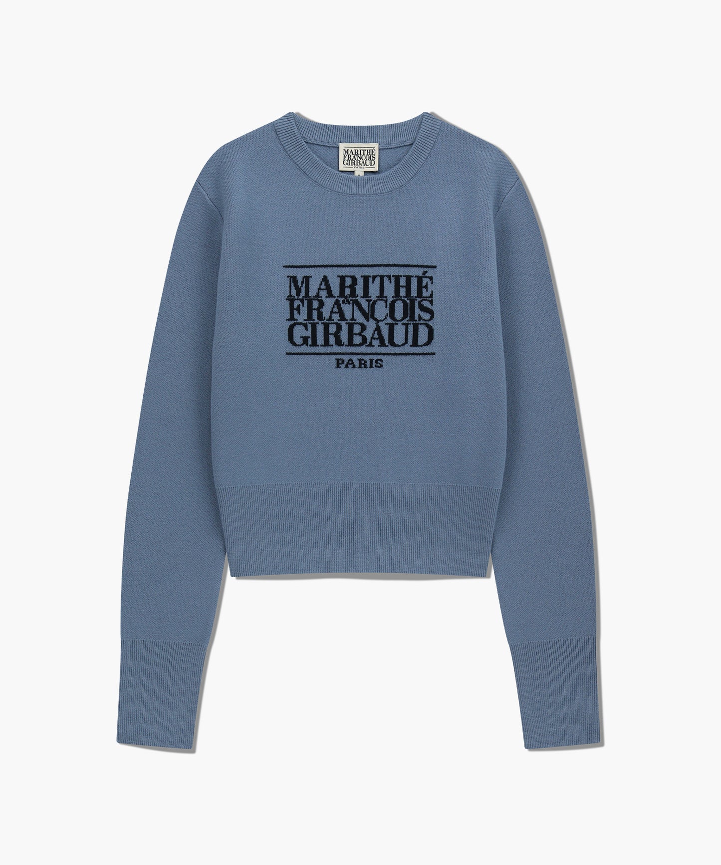 W CLASSIC LOGO CROP KNIT ash blue