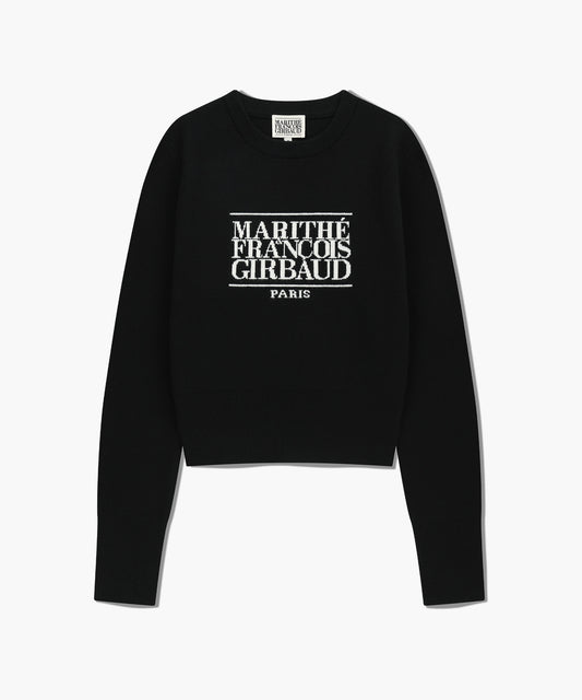 W CLASSIC LOGO CROP KNIT black