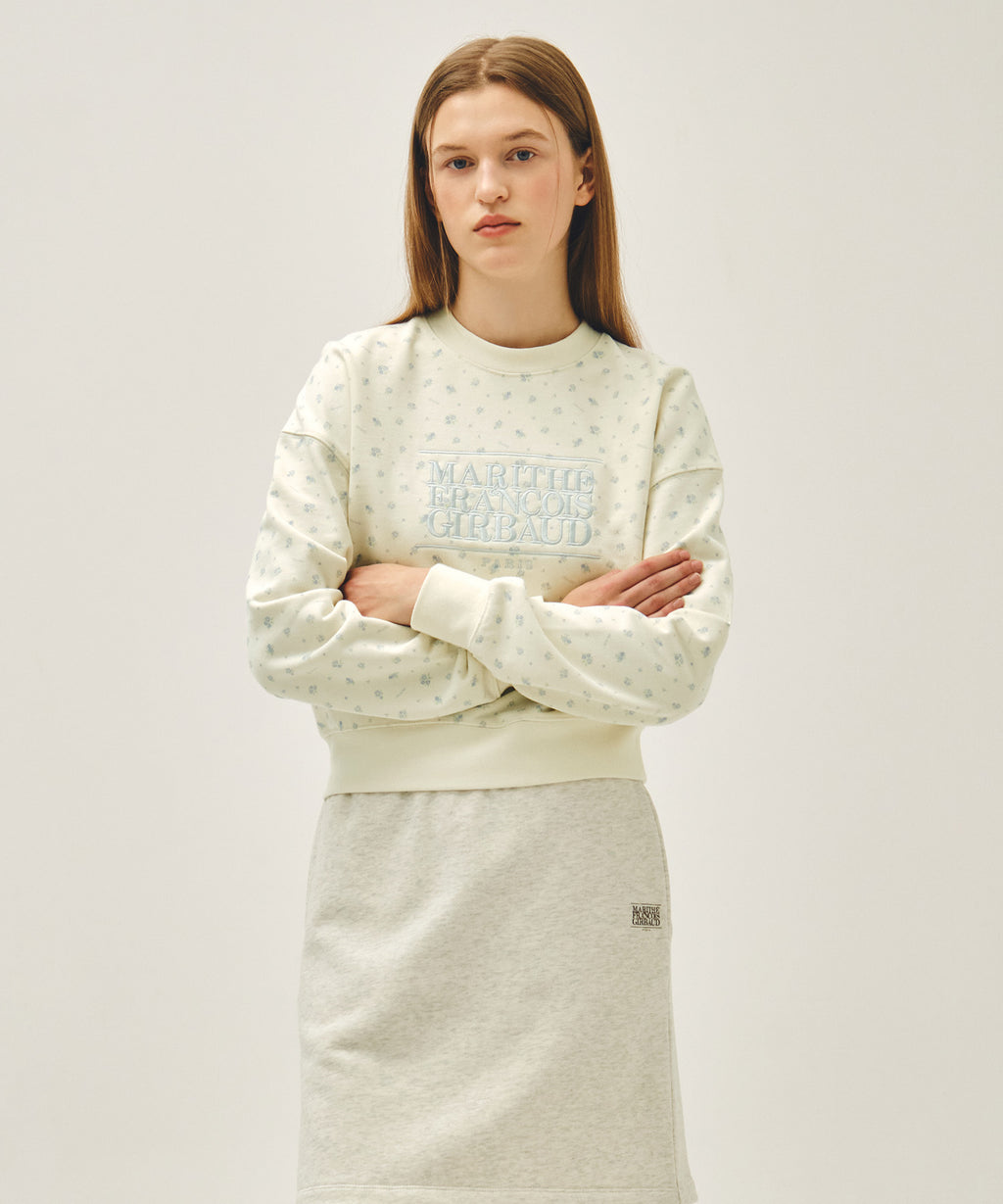 W CLASSIC LOGO CROP SWEATSHIRT flower