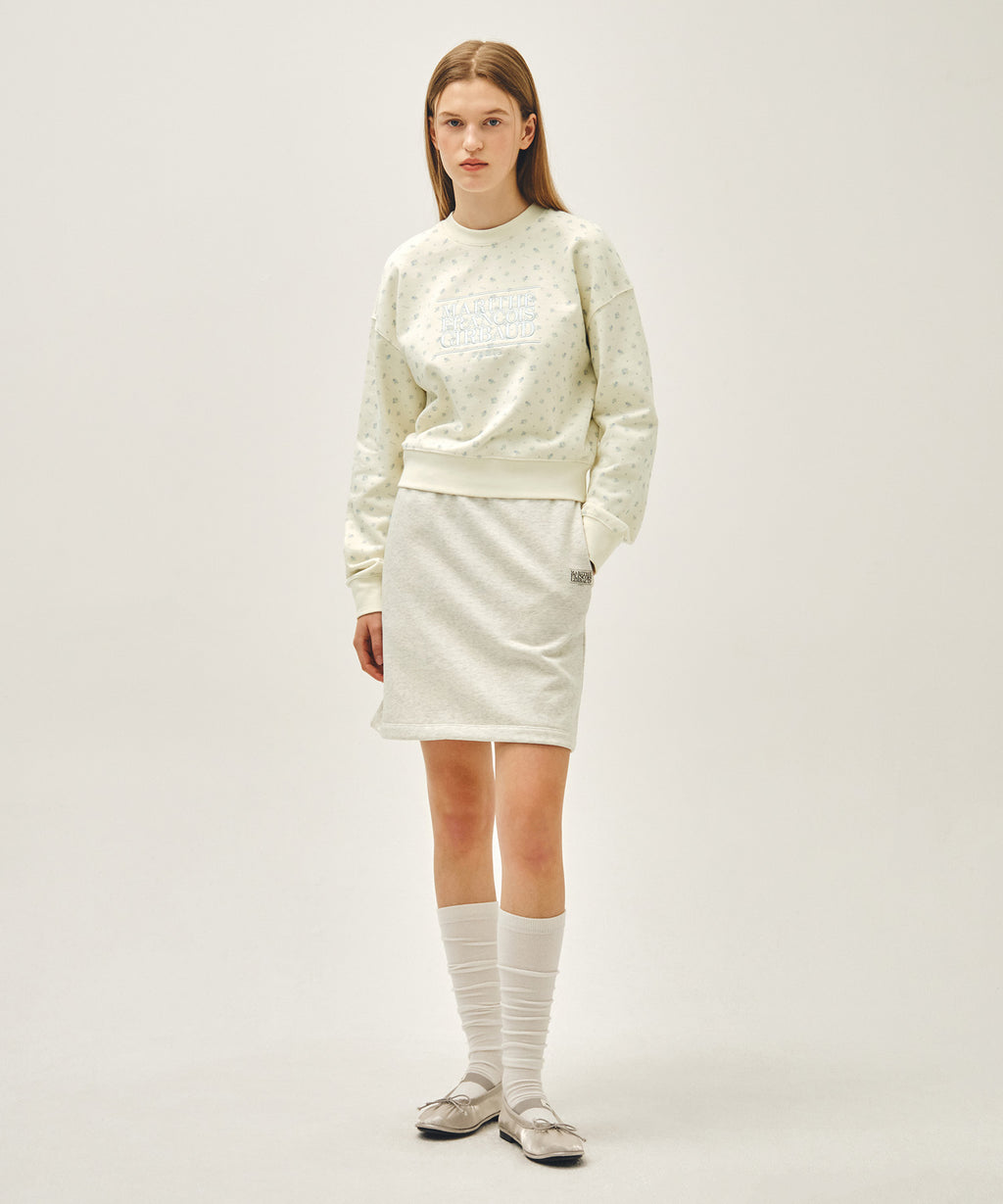 W CLASSIC LOGO CROP SWEATSHIRT flower