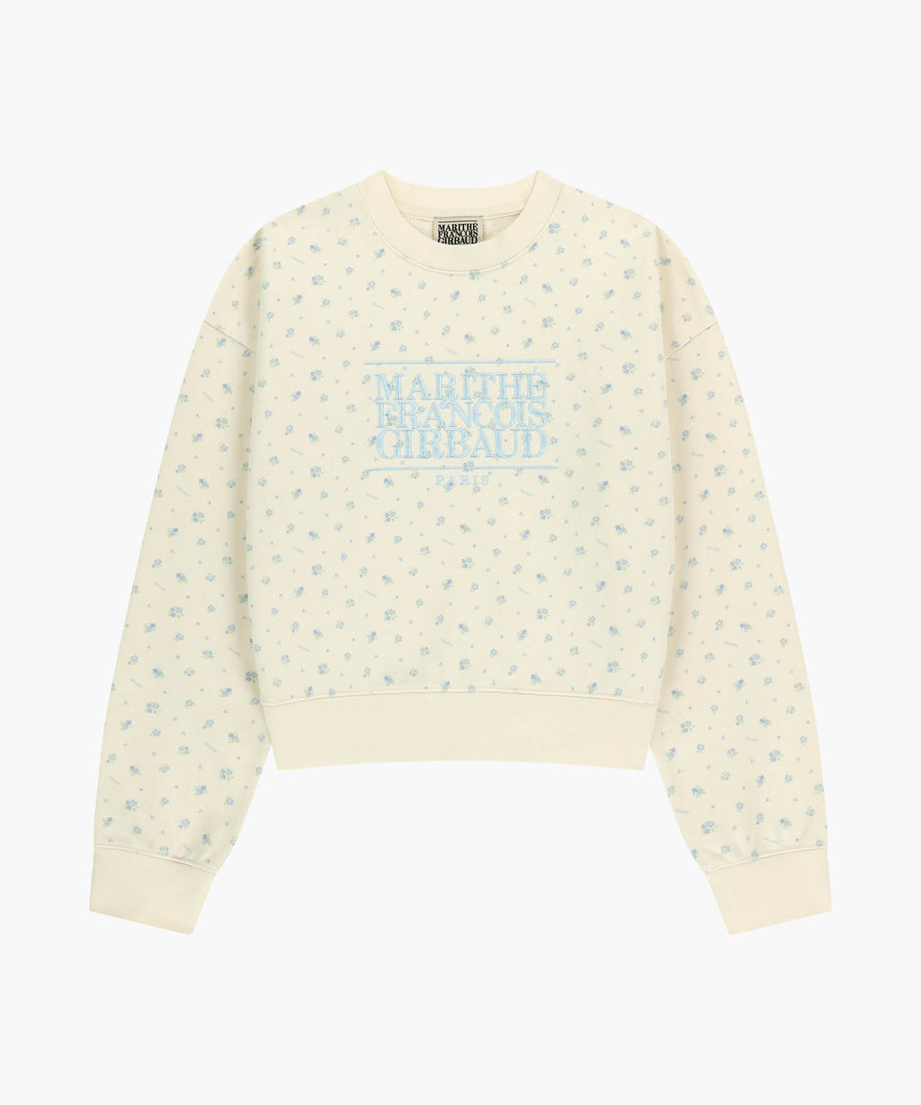 W CLASSIC LOGO CROP SWEATSHIRT flower