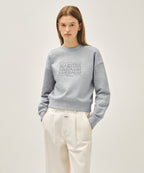 W CLASSIC LOGO CROP SWEATSHIRT heather gray