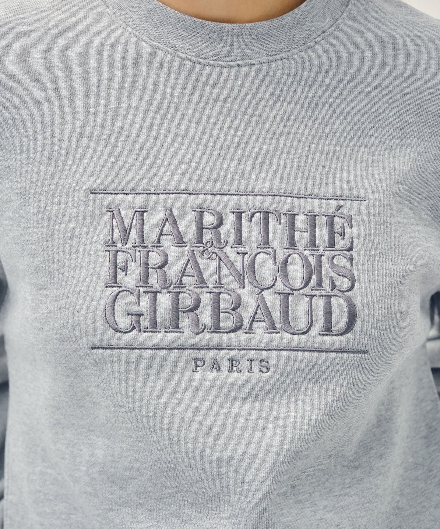 W CLASSIC LOGO CROP SWEATSHIRT heather gray