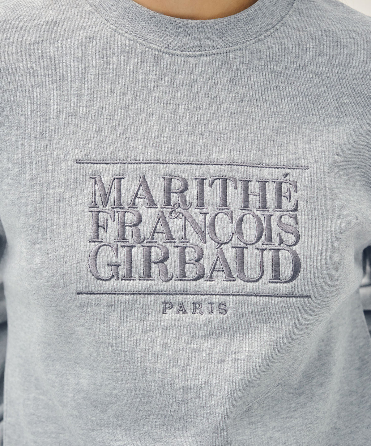 W CLASSIC LOGO CROP SWEATSHIRT heather gray