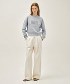 W CLASSIC LOGO CROP SWEATSHIRT heather gray