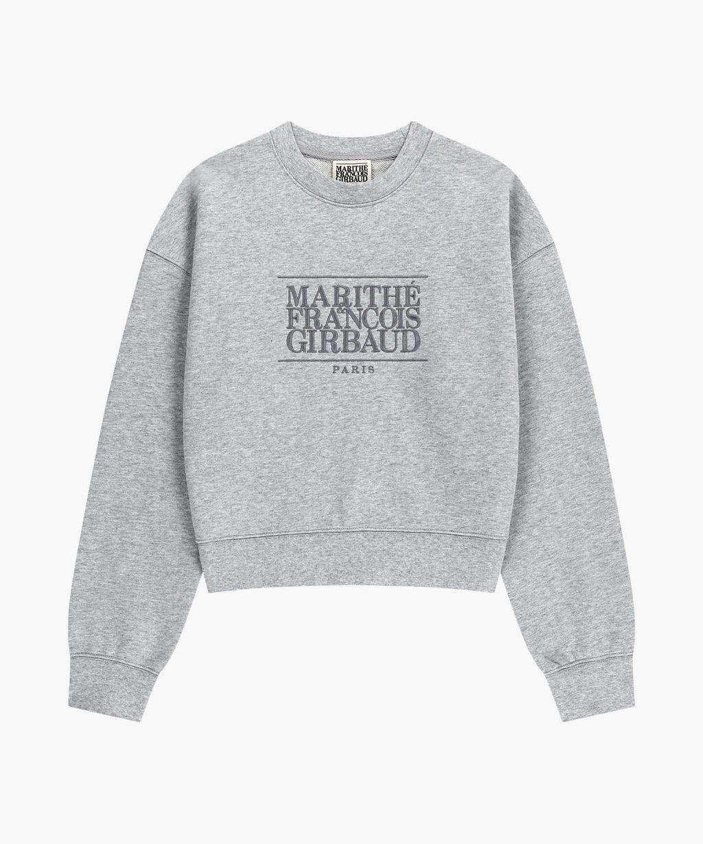 W CLASSIC LOGO CROP SWEATSHIRT heather gray