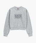 W CLASSIC LOGO CROP SWEATSHIRT heather gray