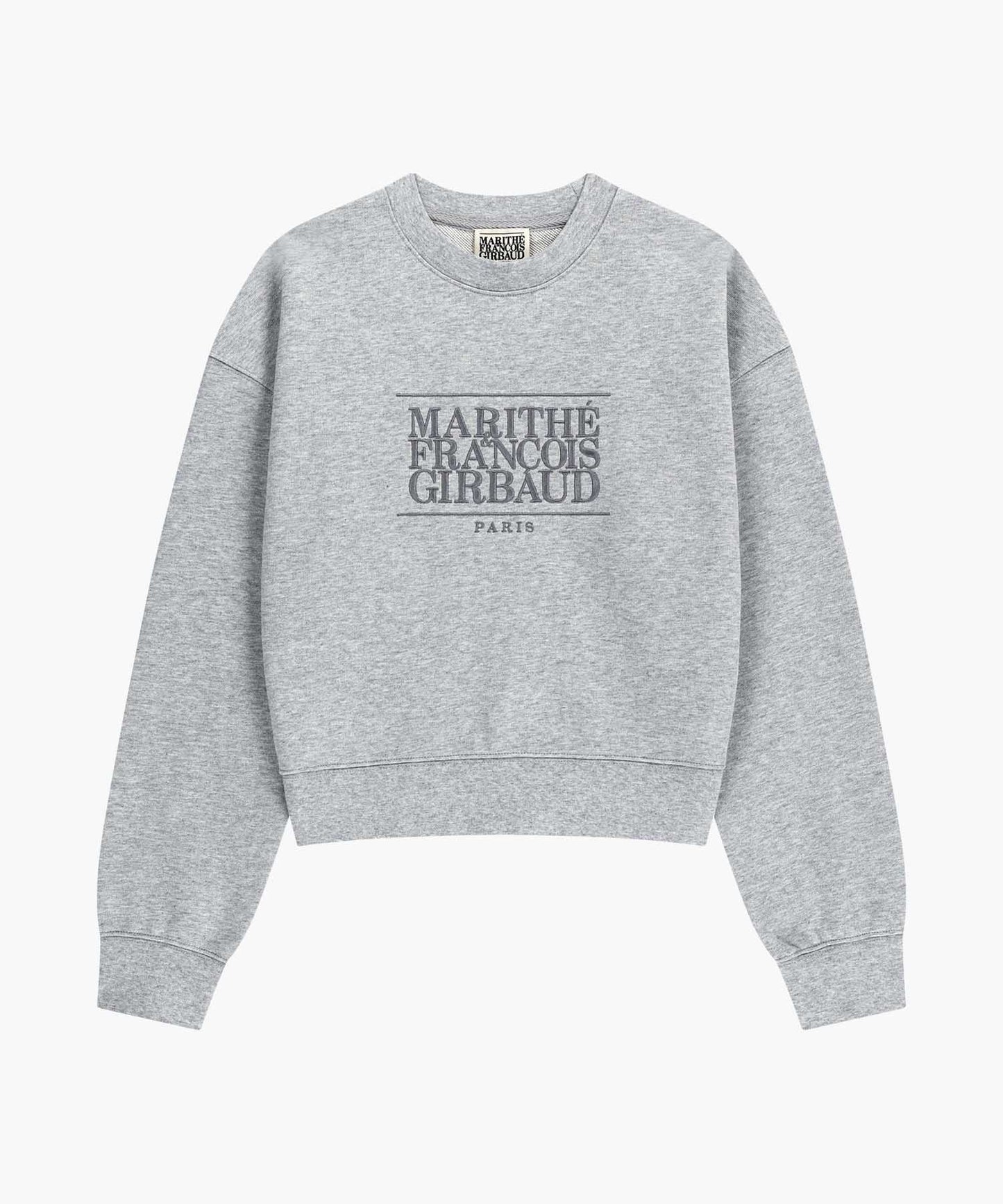 W CLASSIC LOGO CROP SWEATSHIRT heather gray