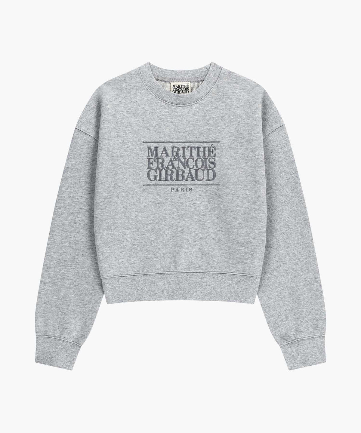 W CLASSIC LOGO CROP SWEATSHIRT heather gray