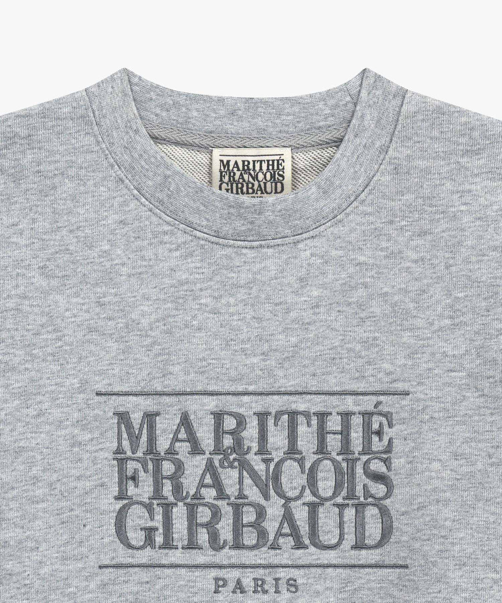 W CLASSIC LOGO CROP SWEATSHIRT heather gray