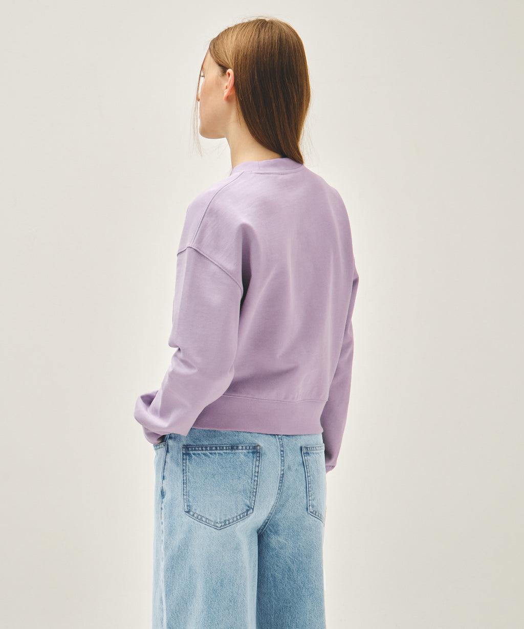 W CLASSIC LOGO CROP SWEATSHIRT lavender