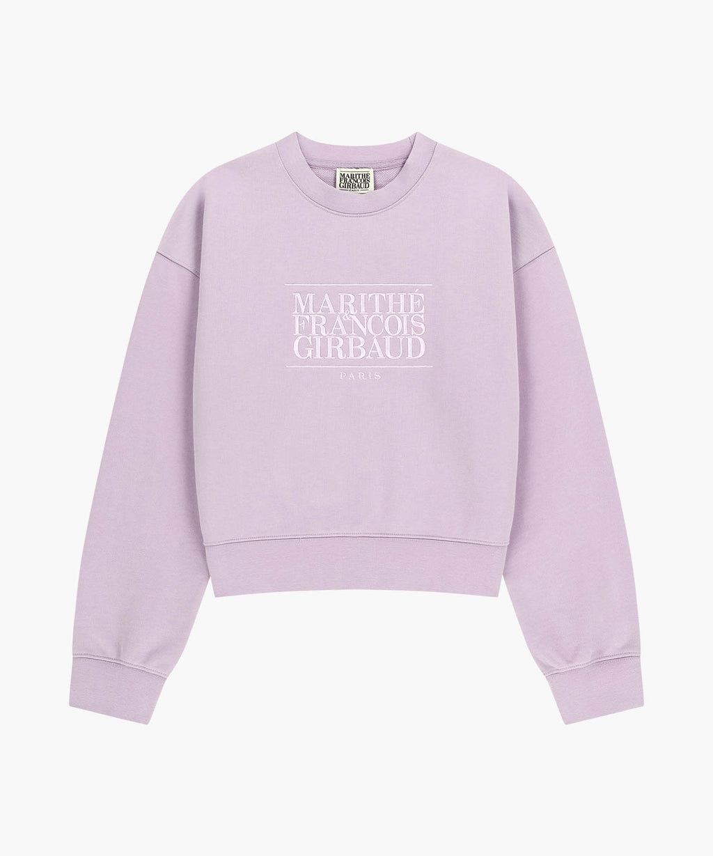 W CLASSIC LOGO CROP SWEATSHIRT lavender