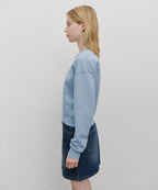 W CLASSIC LOGO CROP SWEATSHIRT sky blue