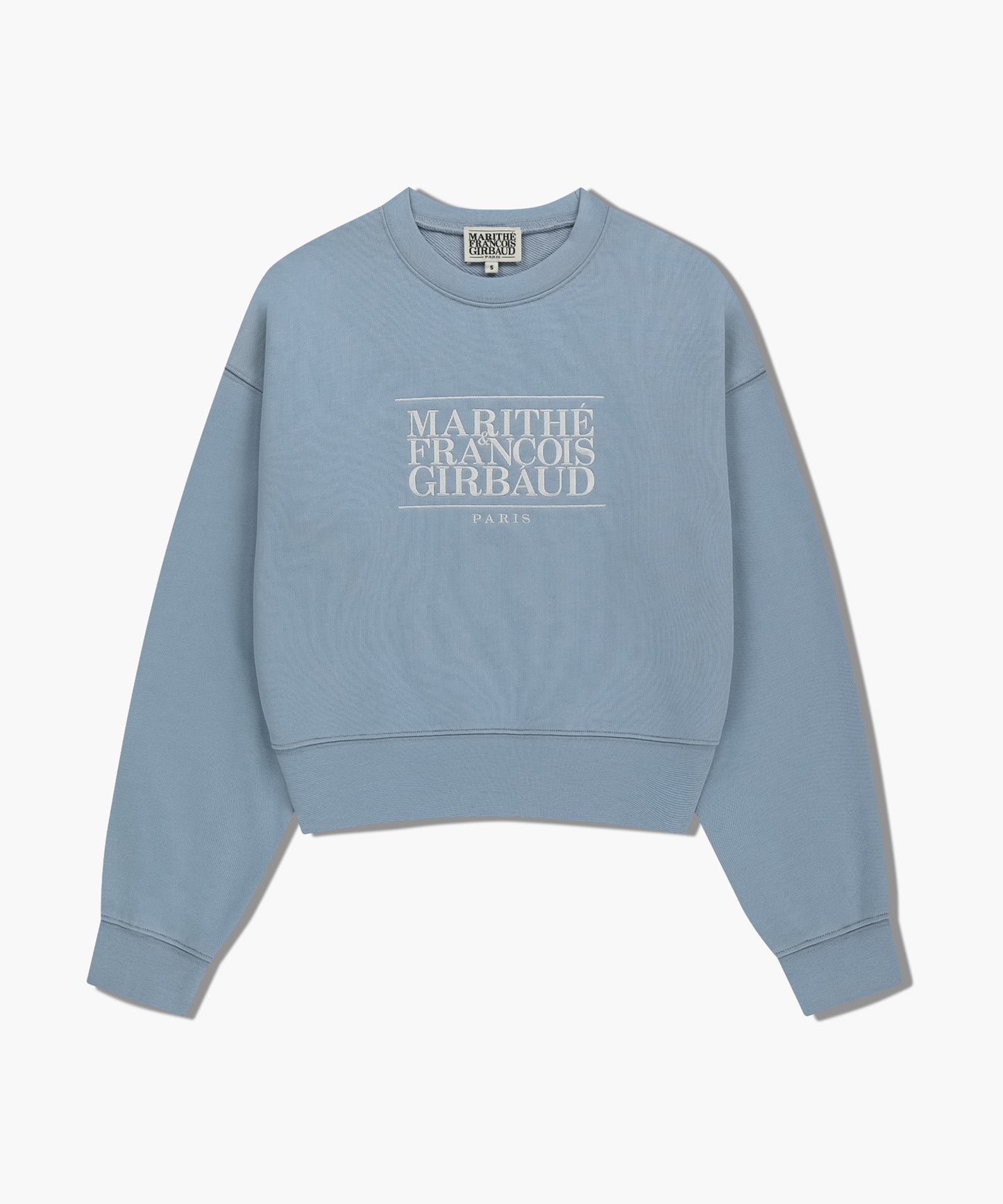 W CLASSIC LOGO CROP SWEATSHIRT sky blue