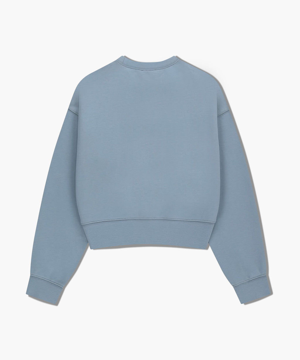 W CLASSIC LOGO CROP SWEATSHIRT sky blue