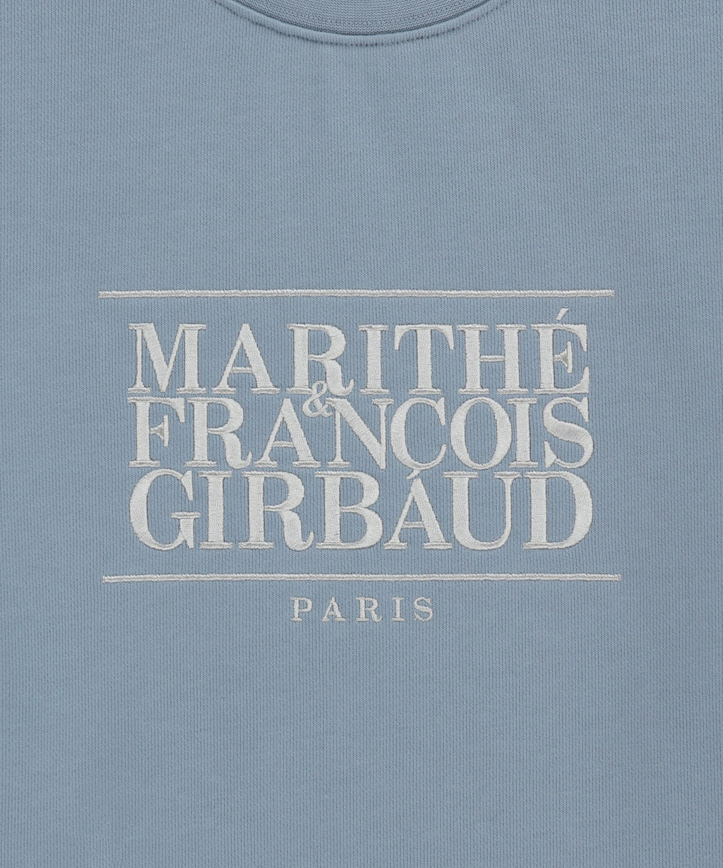 W CLASSIC LOGO CROP SWEATSHIRT sky blue