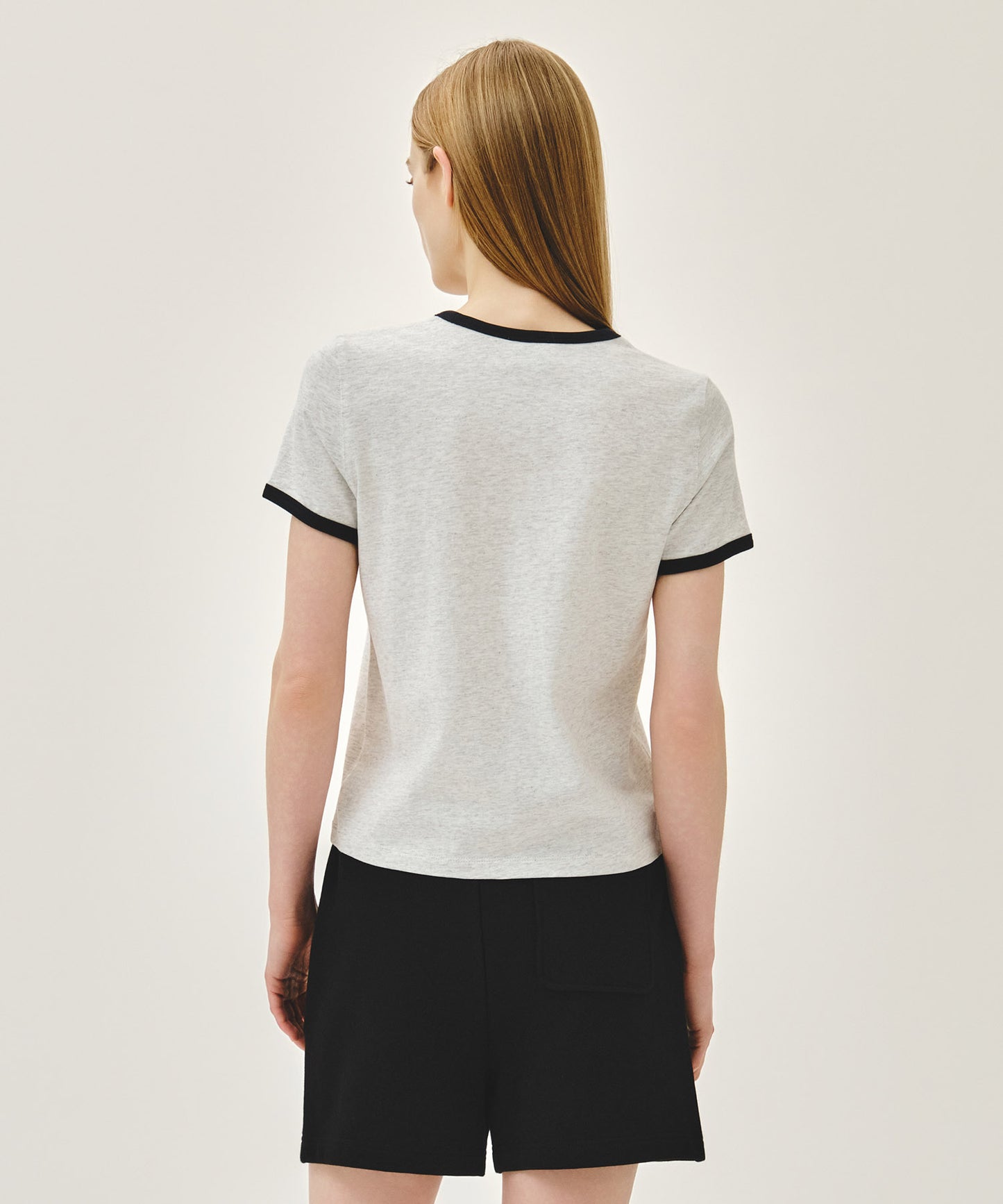 W CLASSIC LOGO RINGER TEE light heather gray