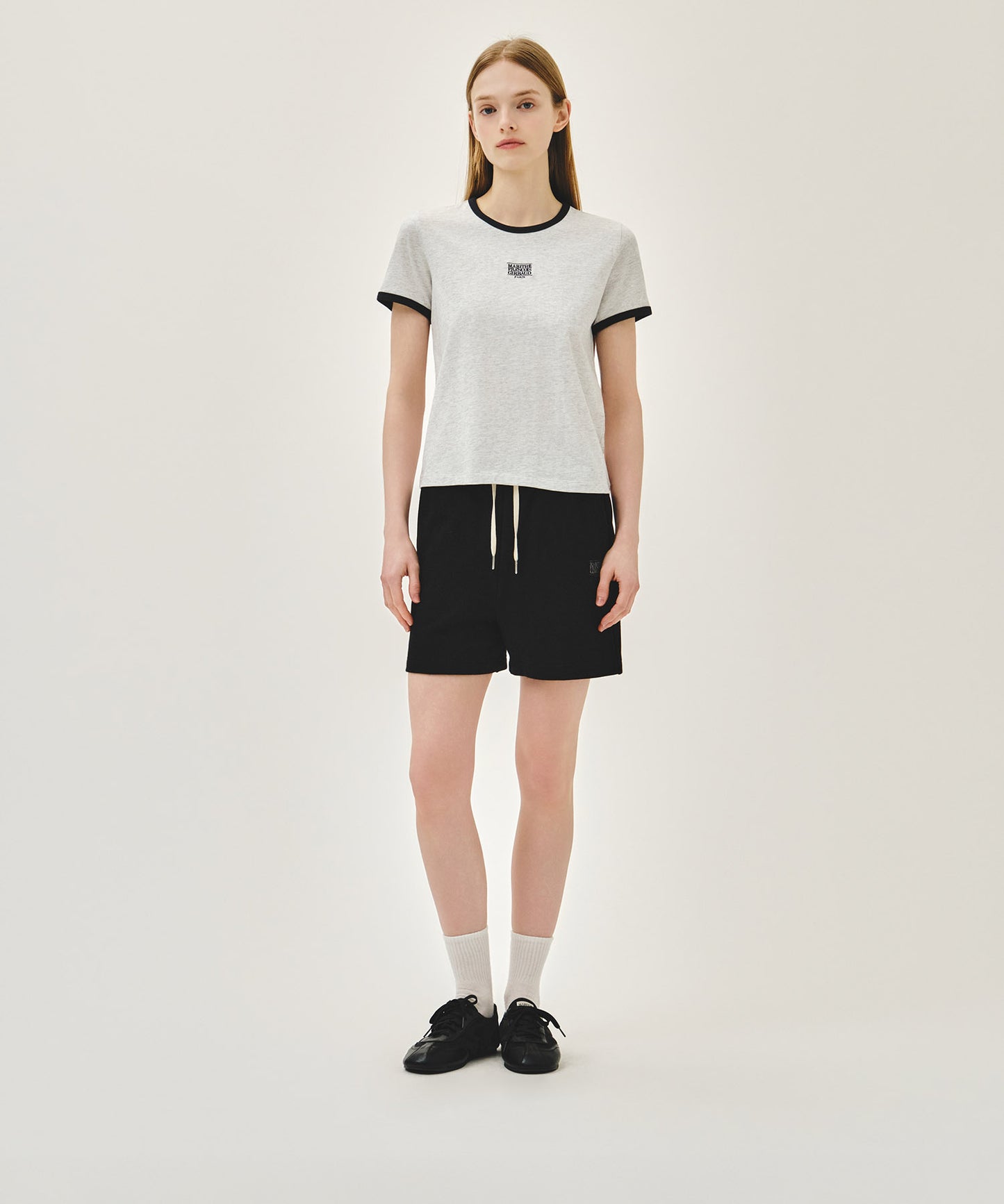 W CLASSIC LOGO RINGER TEE light heather gray