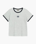 W CLASSIC LOGO RINGER TEE light heather gray