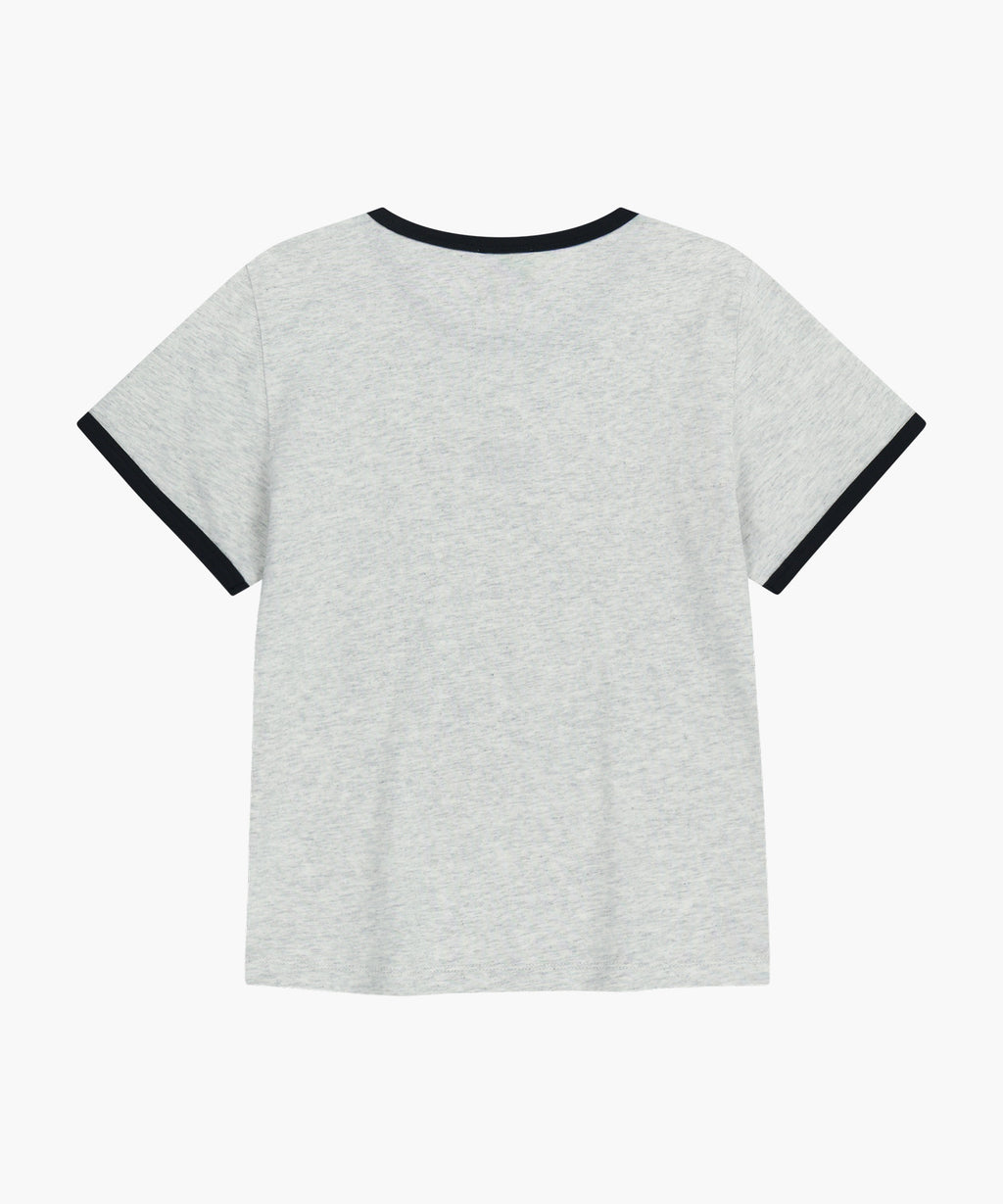 W CLASSIC LOGO RINGER TEE light heather gray