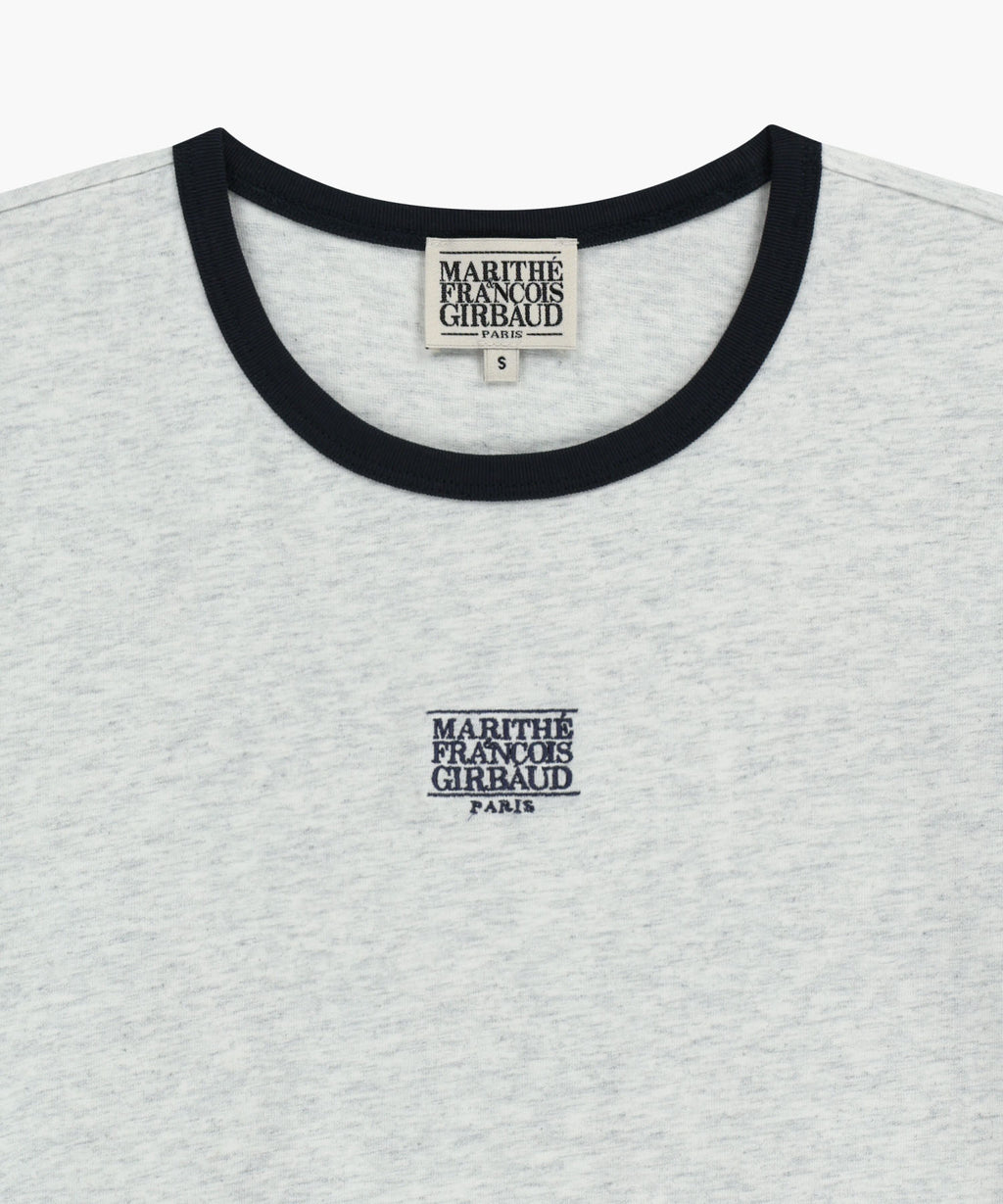 W CLASSIC LOGO RINGER TEE light heather gray