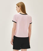 W CLASSIC LOGO RINGER TEE light pink