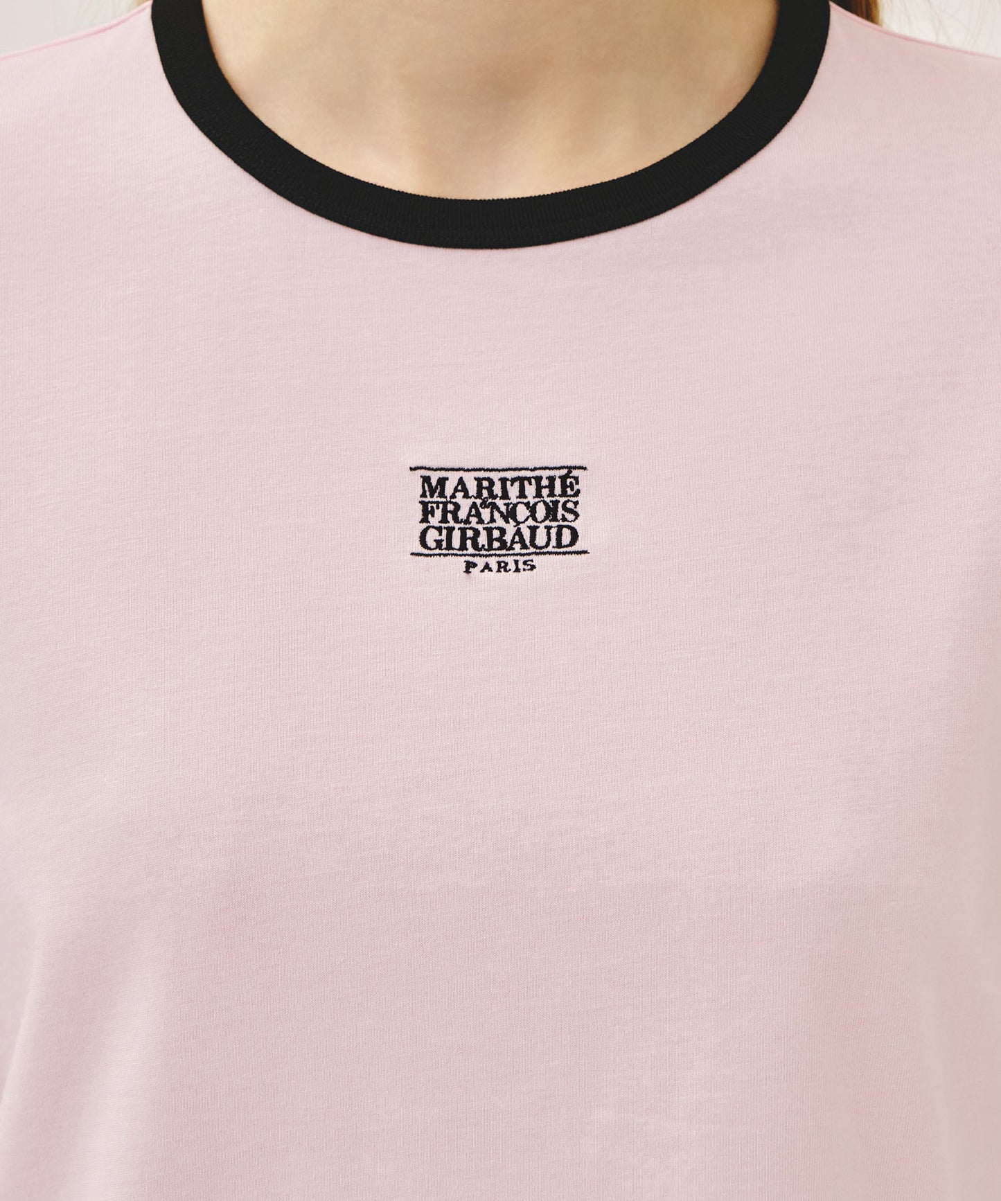 W CLASSIC LOGO RINGER TEE light pink