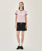 W CLASSIC LOGO RINGER TEE light pink