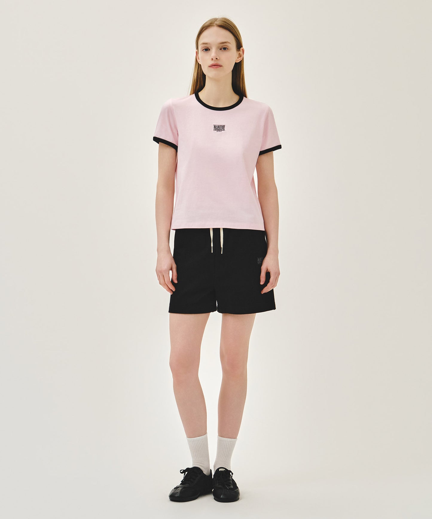 W CLASSIC LOGO RINGER TEE light pink