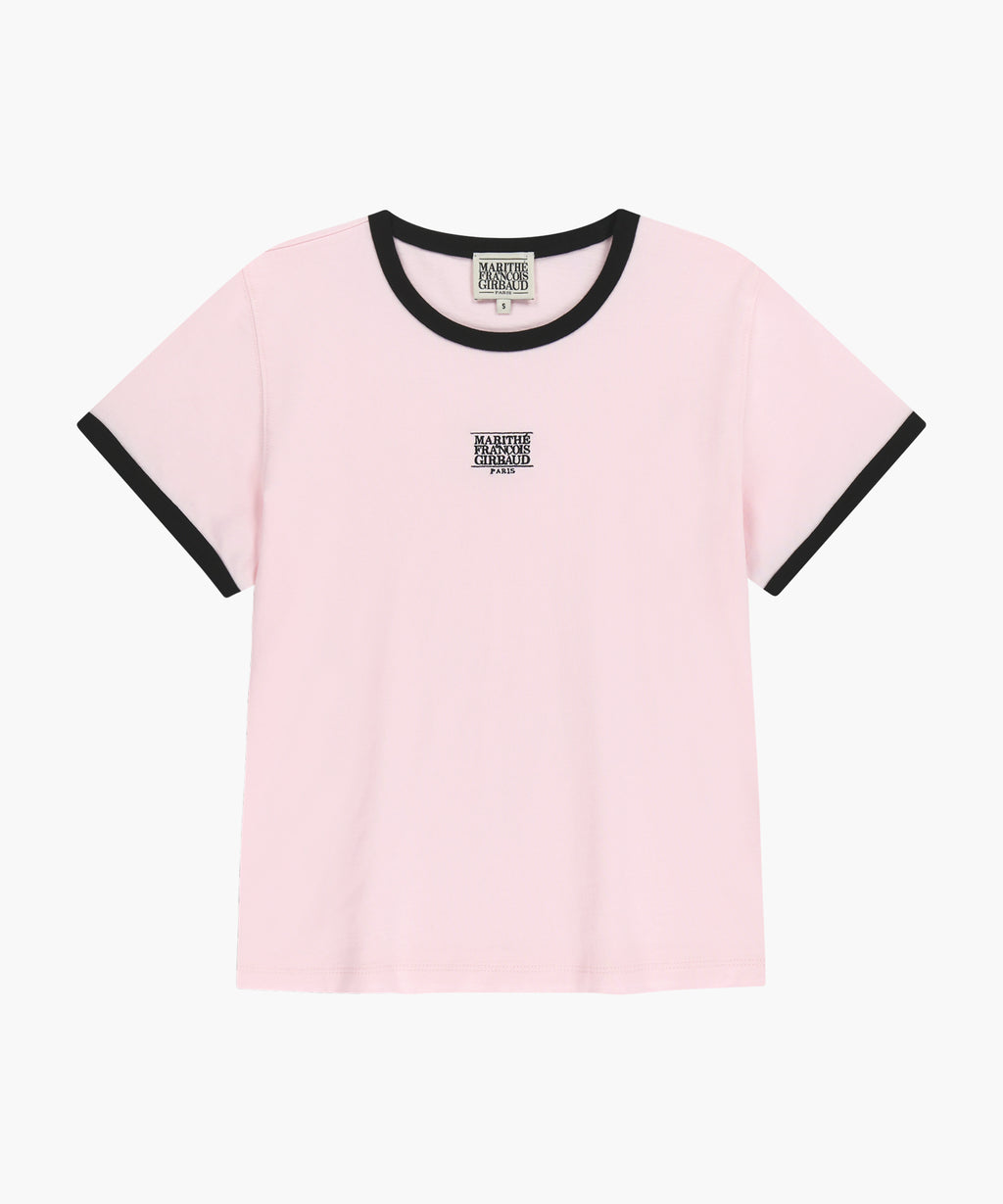 W CLASSIC LOGO RINGER TEE light pink