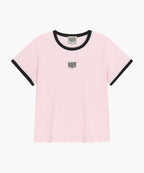 W CLASSIC LOGO RINGER TEE light pink
