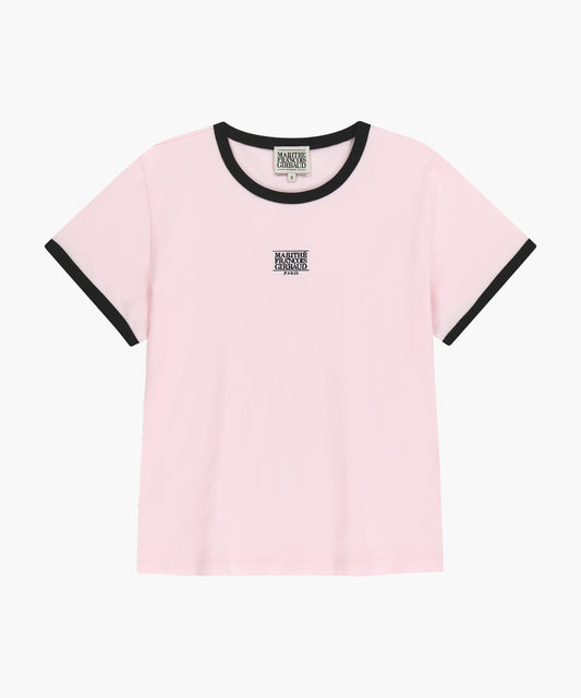 W CLASSIC LOGO RINGER TEE light pink