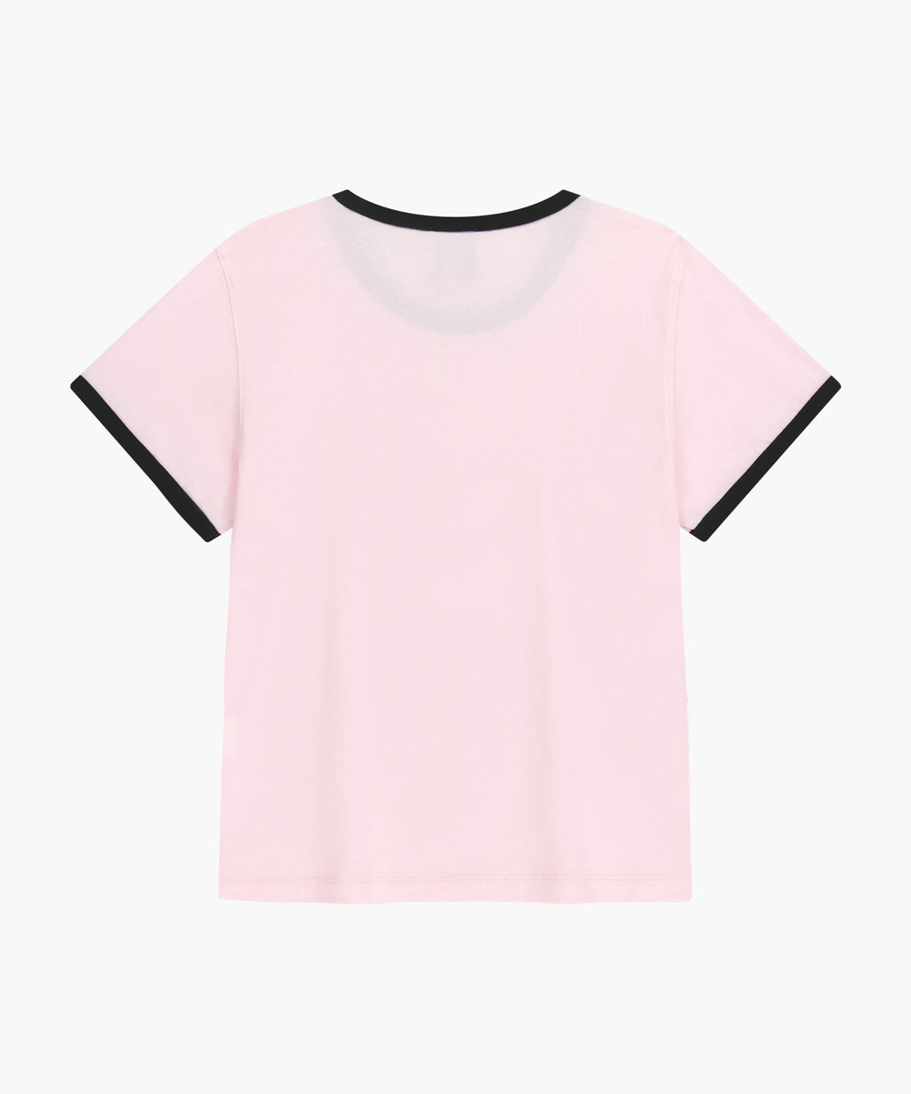 W CLASSIC LOGO RINGER TEE light pink