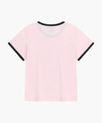 W CLASSIC LOGO RINGER TEE light pink