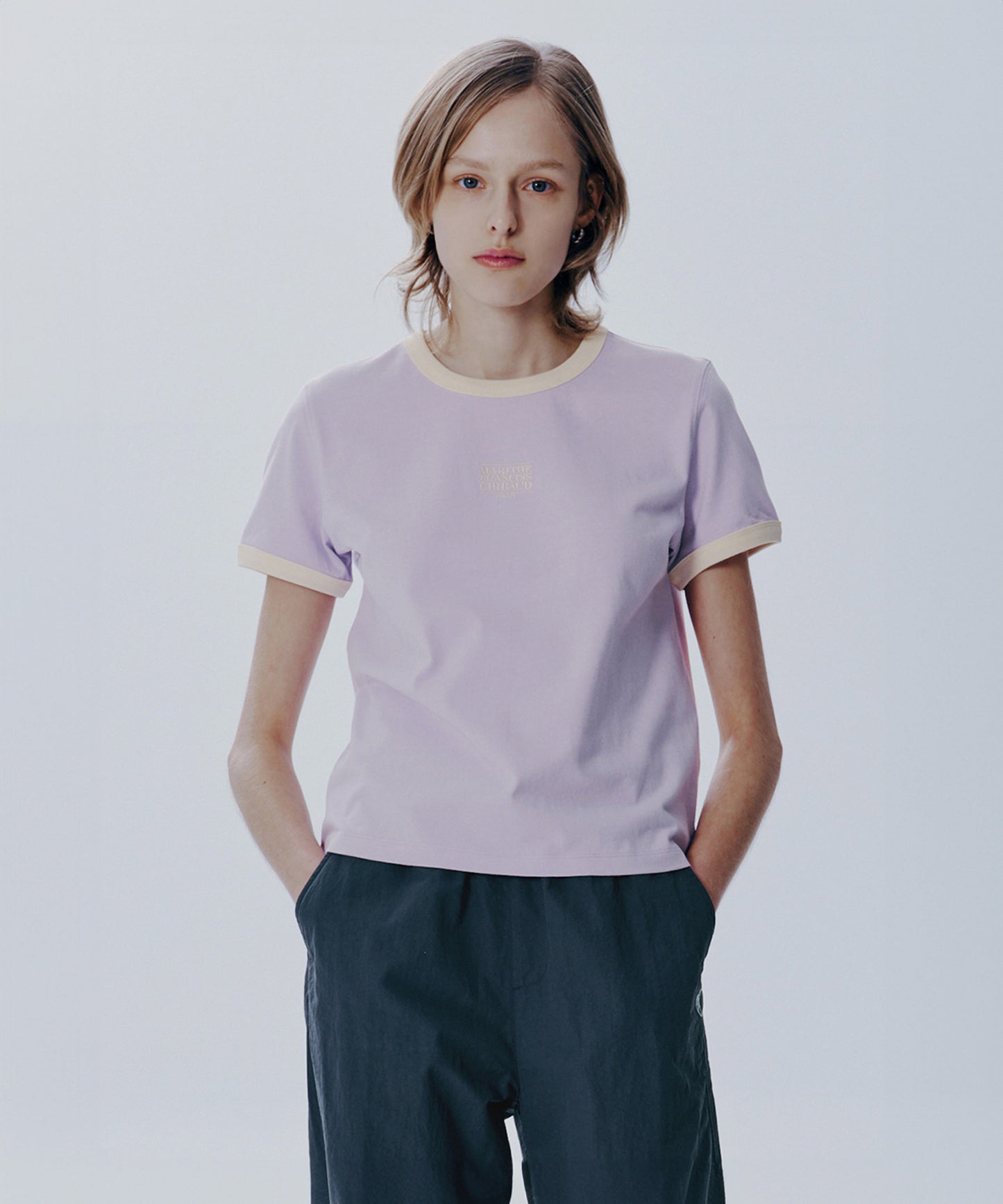 W CLASSIC LOGO RINGER TEE light purple