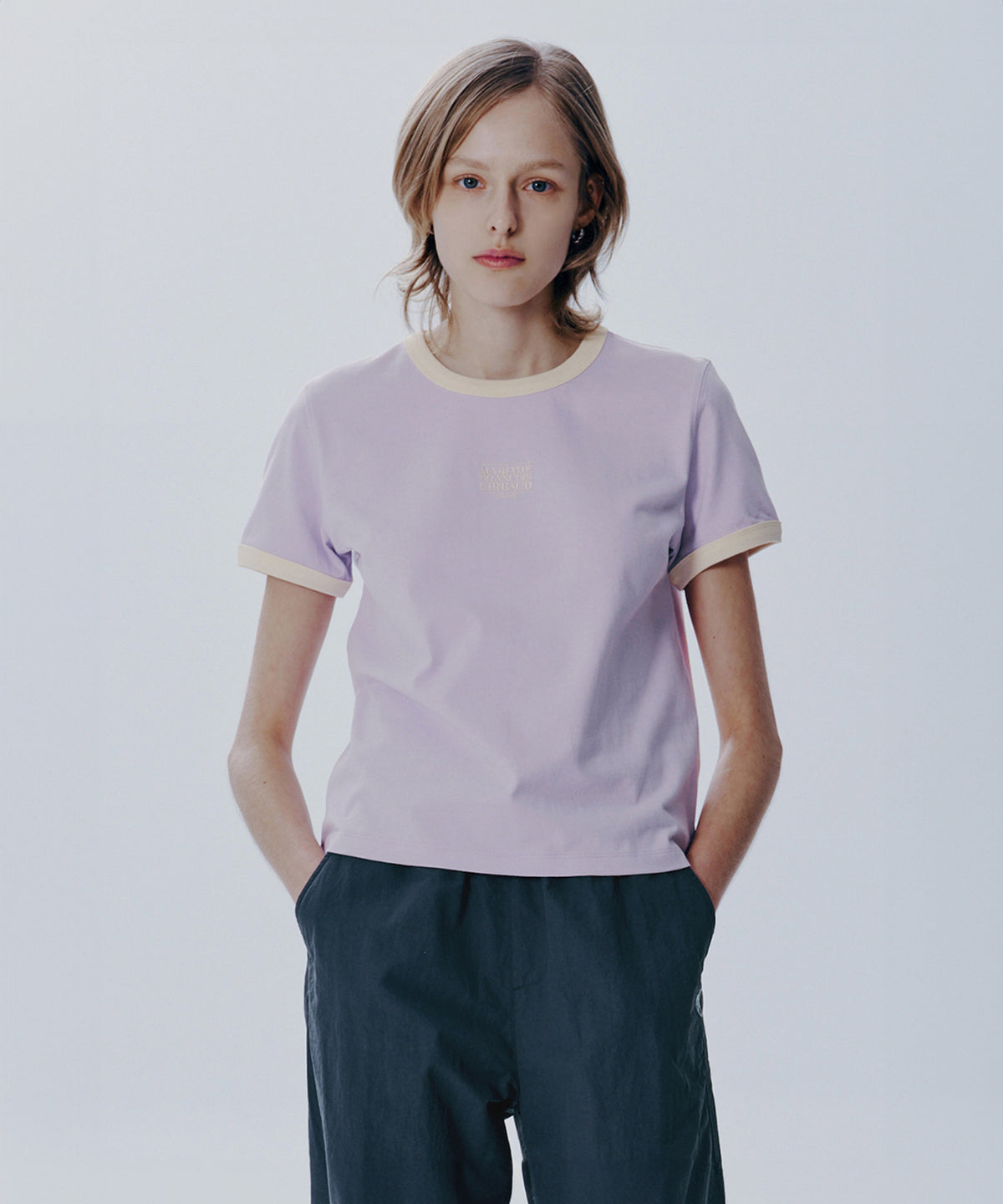 W CLASSIC LOGO RINGER TEE light purple