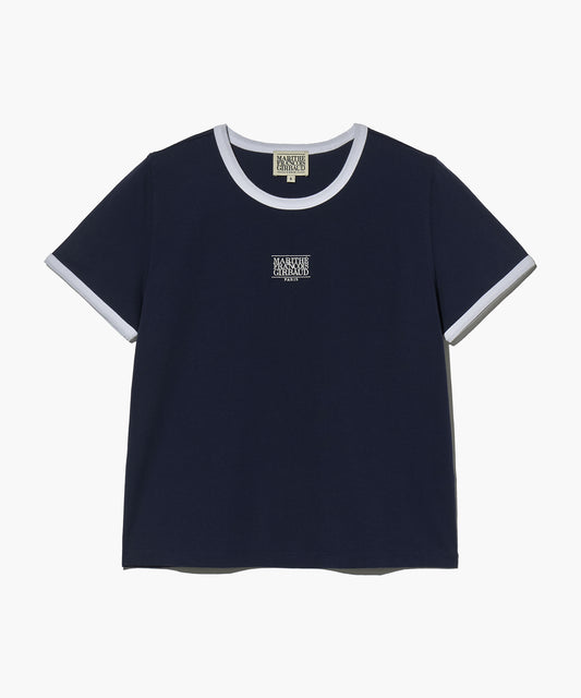 W Classic Logo Ringer Tee Navy
